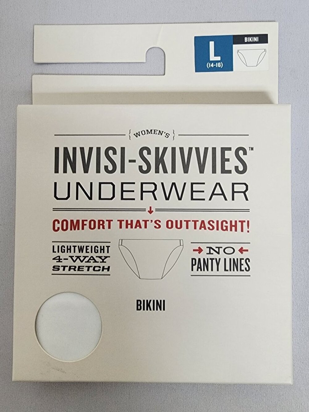 Duluth Trading Co Invisi-Skivvies Bikini Underwear Packaging - White